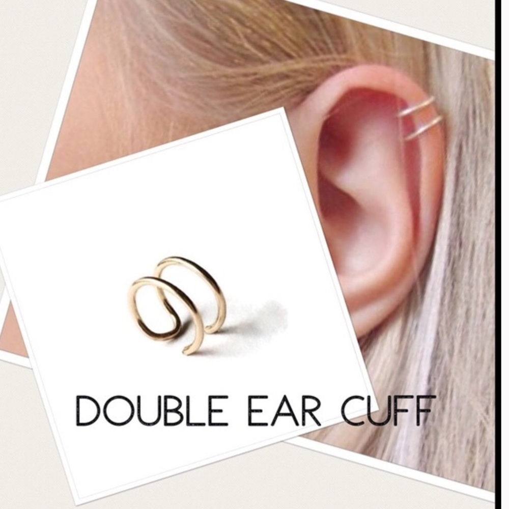 3 x double ear cuffs fake cartilage helix earcuff clip on nonpierced earring